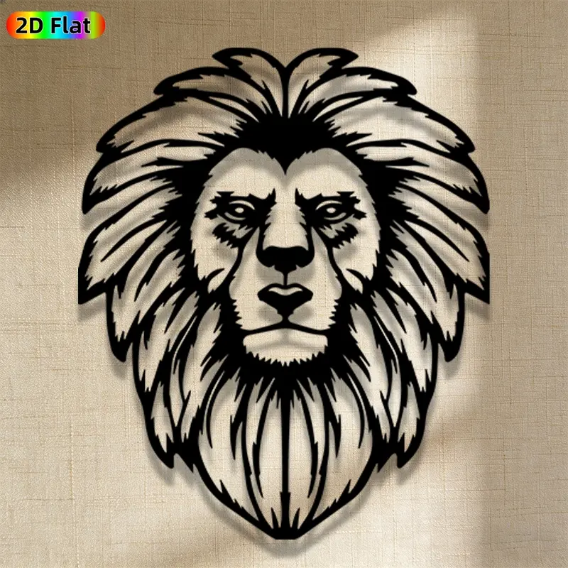 1pc Avant-Garde Lion Head Metal Wall Art, Avant-Garde Lion Head Statue Mural, Iron Craft, Perfect for Living Room, Garden, Zoo Corner Decor, Intricate Craftsmanship, Artistic Metalwork, Christmas Decor, Ideal Gift for Trend Seekers