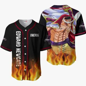 Anime Edward Newgate X One Piece Baseball Jersey, Anime Shirt, Retro Trendy Stylish Jersey Outfit, Anime Baseball Jersey, Ideal Gift for Anime Lover