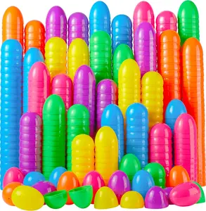 2026 Easter Gift 50 PCS 2.3" Easter Eggs, Empty Plastic Eggs Fillable Colorful Bright Eggshell Bulks for Easter Hunt, Filling Treats, Party Favor, Basket Stuffers, Classroom Prize Supplies