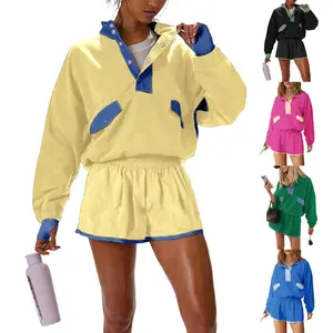 Tanming Women's  Two Piece Short Sets Summer Lounge Sweatsuits Long Sleeve Outfits Travel Tracksuit with Pocket Womenswear Clothes