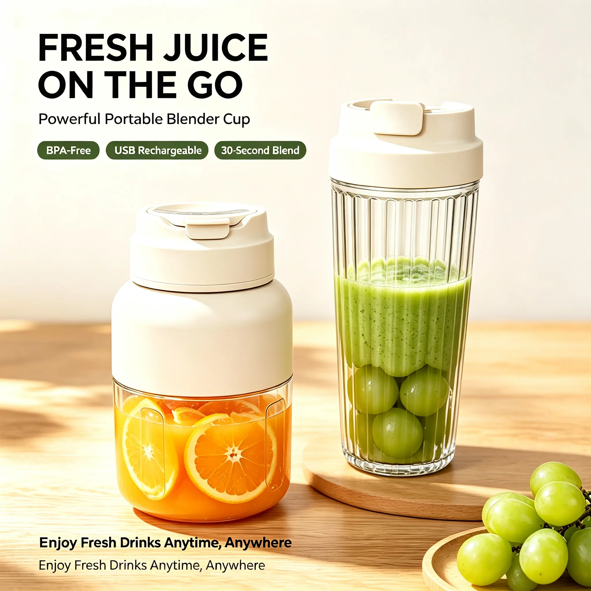 BOYUEVI Portable Blender for Protein Shakes & Smoothies, USB Rechargeable Personal Blender, Available in 1350ml or 950ml + 550ml Combo, BPA-Free Ice-Crushing Blender for Gym, Travel, Camping & Office