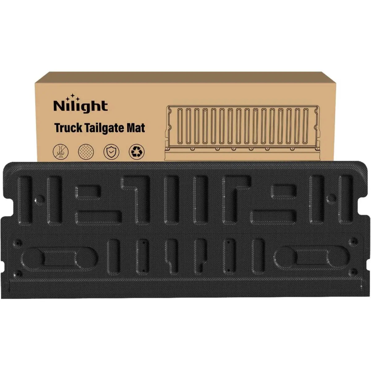 Nilight Tailgate Mat for Ford F150 2021-2026 F150 Lightning 2022-2026 (Not Fit Pro Access Work Surface Version) All Weather TPE Anti Slip Truck Tailgate Protector Liner Cover