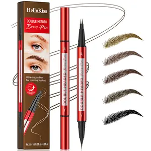 Dual-Ended Waterproof Dual-Tip Brow Pen – Easy-to-Use Eyebrow Pencil with Soft Brush, Sweat-Proof & Smudge-Resistant, Defines & Fills Brows Naturally, Ideal for Everyday Eye Makeup.
