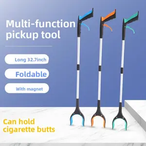 Premium 32.7" Foldable Grabber Reacher, Magnetic Tip & Non-Slip Claw for Trash & Hard-to-Reach Items, Easy-to-Use Design