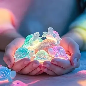 30pcs/50pcs 3D Turtle Figurines, Colorful Translucent Plastic Decorations, Resin Animal Sculptures, Glow in Dark, Home Decor Ornament, Random Color, Suitable for Crafts, Party Favors, And Beach-Themed Activities, Table Decorations, Wall Art Prints