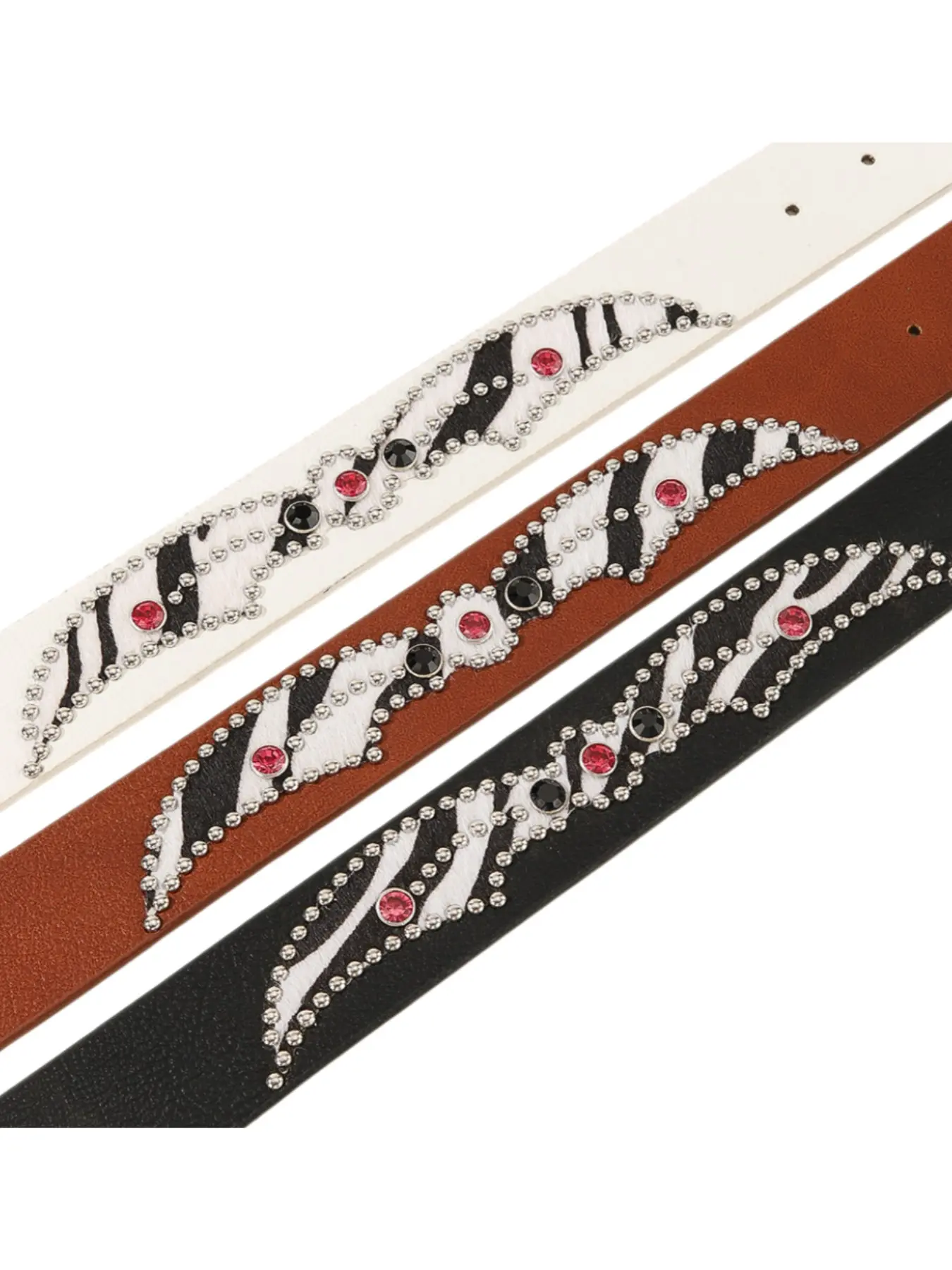Women's Metal Rivet Spider Bat Pattern Wide Belt, Casual Simple Versatile Denim Jeans Waistband, Spring Summer Essential Accessory, Rhinestone Decorated Belt, Decorative Belt