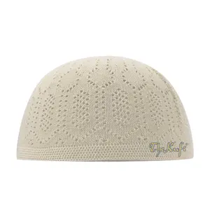 Kids Cream-Color Cotton Open-Knit Turkish Islamic Kufi Kofia