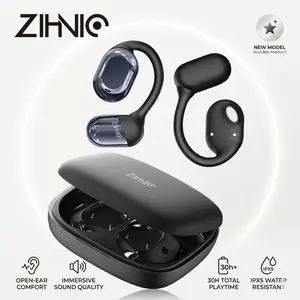 ZIHNIC Comfortable Open Ear Earbuds OWS Wireless Bluetooth Headphones HIFI Noise Cancelling for All Day Wear Sports