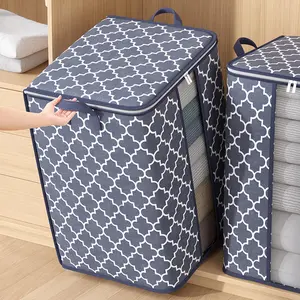 Large Capacity Storage Bag, 1 Count Zipped Clothes Storage Bag with Handle, Clothes Storage Organizer for Quilt, Toy, Books