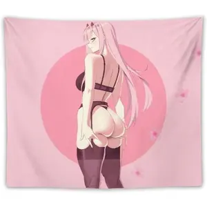Anime Girl Velvet Tapestry Wall Art Hanging - 02 Design Light Decorative Cartoon Character, Home Decor Supplies, Accessories for Adults Bedroom, Cool Stuff for Your Bedroom, Home Decoration Gifts