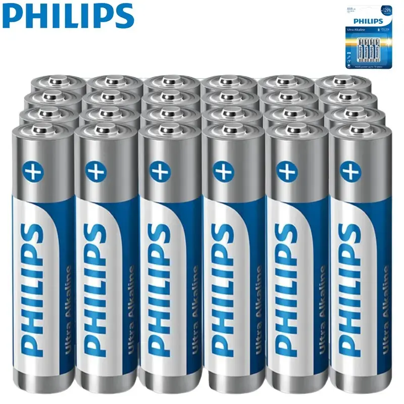 PHILIPS AAA Batteries 24 Pack Alkaline Triple A Battery 1.5VUltra Long Lasting 3A Batteries for All Your Devices-10-YearShelf Life (Non-Rechargeable