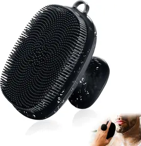 Face Scrubber Silicone Black Exfoliating Brush for Men Waterproof Gentle Cleansing Tool for Daily Skin Care Routine