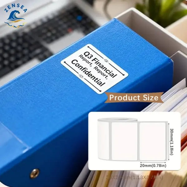 Direct Thermal Labels, 30x20mm (1.18" x 0.78") White Self-Adhesive Barcode & Address Stickers - 1 Roll/320 Sheets Compact Roll for Portable Bluetooth Label Printers, Crisp, Smudge-Free Printing, Home Organization, Crisp Text