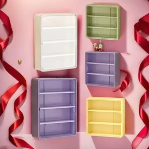 Large Wall-Mounted Display Rack, 4-Layer Acrylic Storage Box, Space-Saving Doll Shelf, Transparent Compartments, Ideal for Holidays