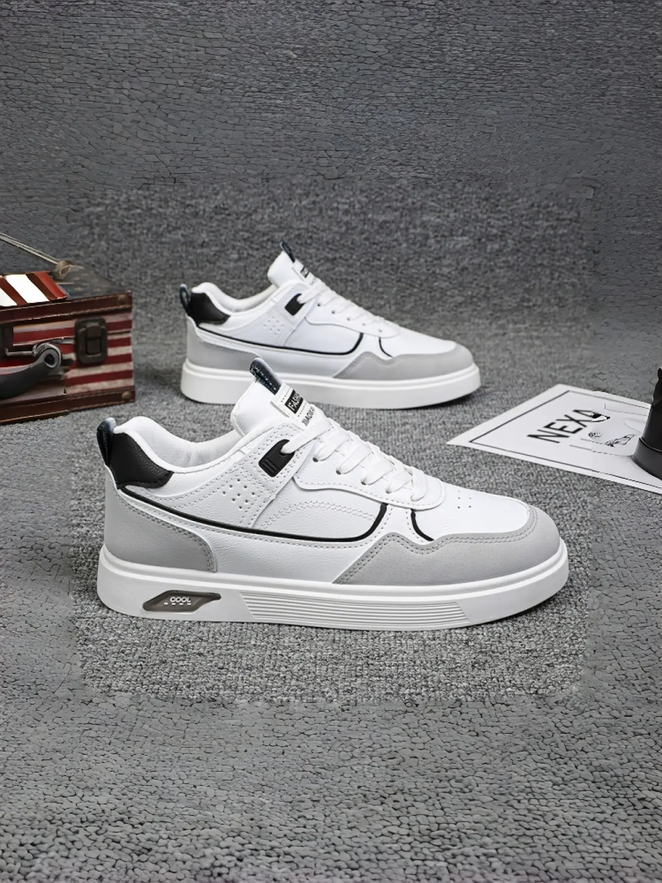 Men's Korean Style Casual Canvas Athletic Sneakers | Breathable White Skate Shoes | Versatile Streetwear Trendy Trainers