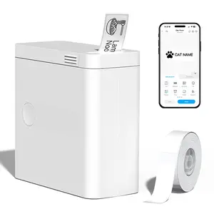 Portable Bluetooth Label Printer D12 Wireless Handheld Thermal Printer with Tape Mini Sticker Maker for Barcodes Storage Office Home Organization