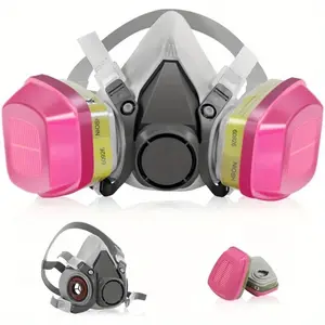 Half Facepiece Reusable Respirator Mask with 60926 Filters, Anti-Gases & Dust Protection, Ideal for Painting, Sanding, Spraying, Woodworking, DIY, Dustproof Gasproof Mask