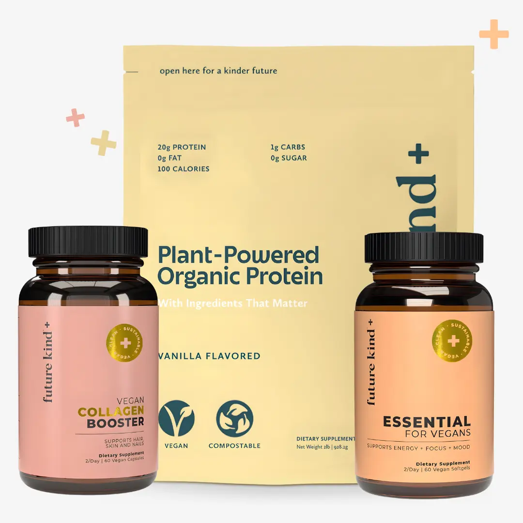 Vegan Plant-Based Organic Collagen Dietary Supplement Bundle - Plant-Derived, Vegan Ingredients, Energy Boost, Skin Health & Glow Support, Protein
