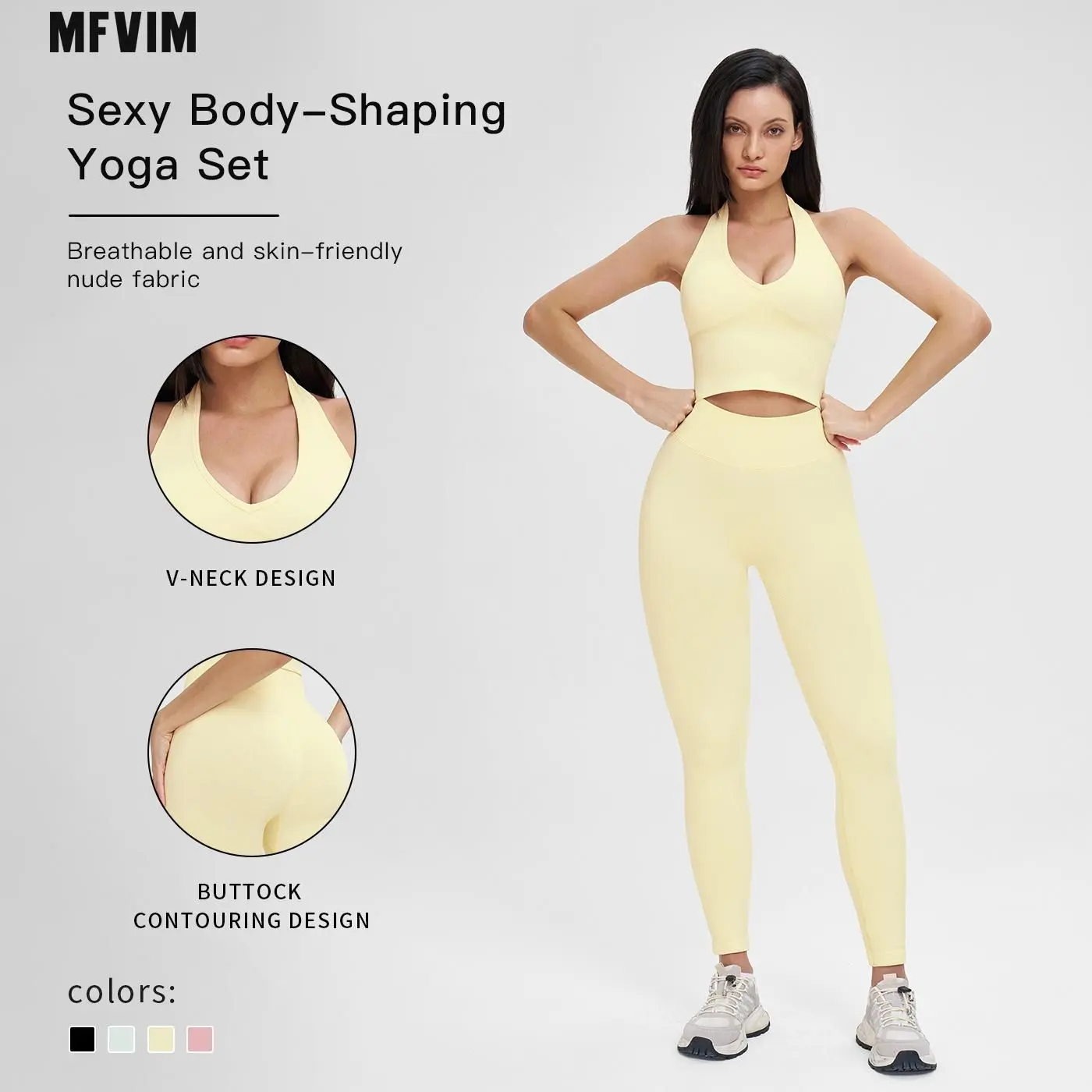 MFVIM Women's 2-Piece Tight Sports Activewear Set - High-Support Sports Bra, Compression Leggings, Moisture-Wicking Seamless Gym Outfit for Women's Workout, 78% Nylon 22% Spandex, Workout Sets For Women