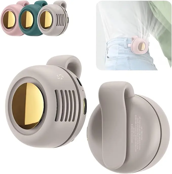 WestDeer Portable Silent Mini Bladeless Electric Fan,Adjustable 3-speed Suspended Waist Fans,Phone Cooling Fan,Personal Fan,Rotating BodyFan Suitable