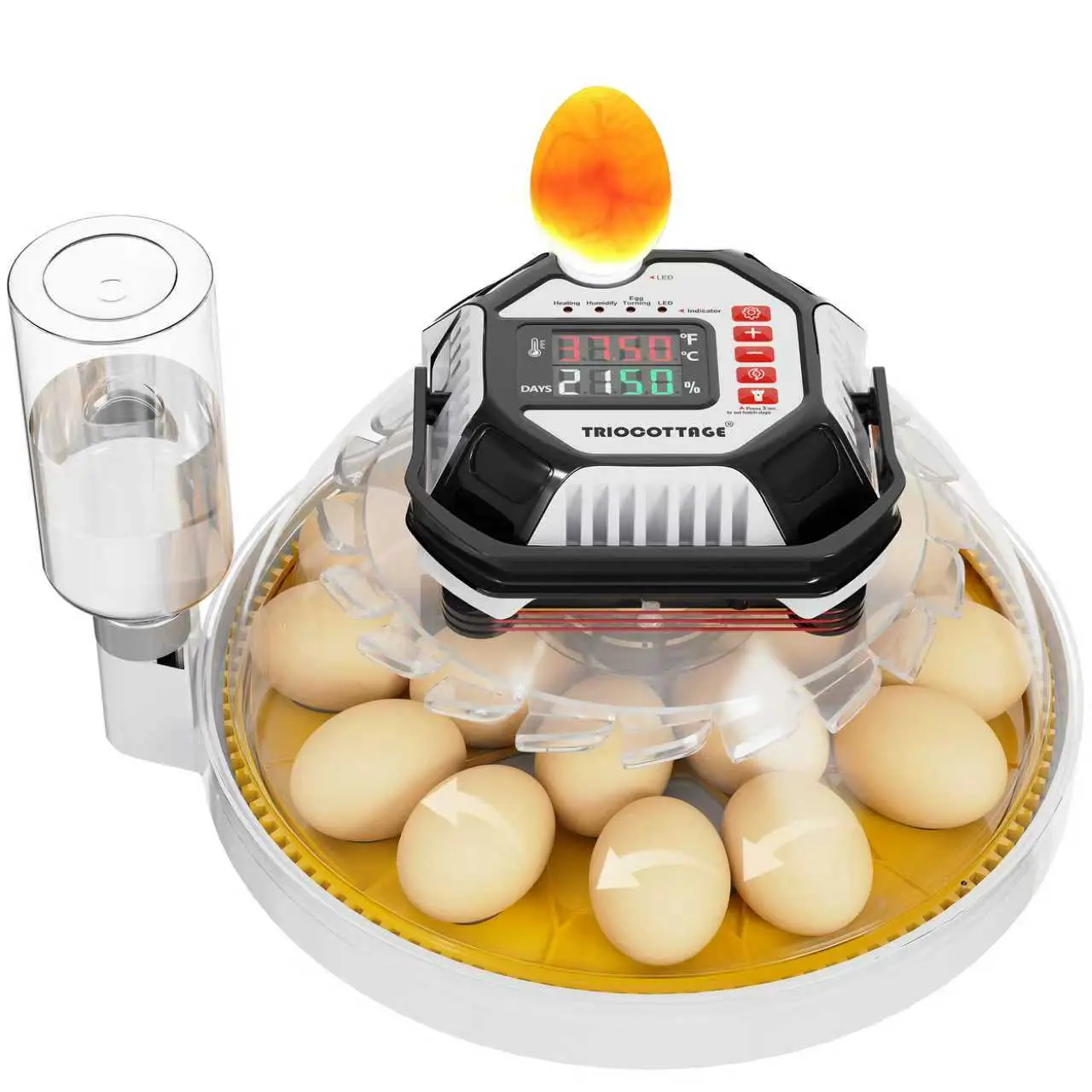 Smart Egg Incubator with Automatic Egg Turning, Built in Day Counter Egg Candler, Precise Temperature Humidity Control, Upgraded System Control,Hatching Chicken Duck Goose Quail Parrot Birds Eggs At Home Backyard