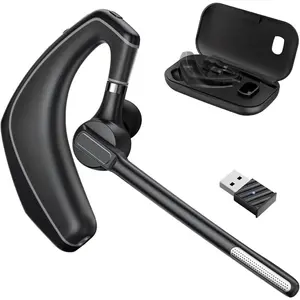 Wireless Bluetooth Headset for Work with Built-in Microphone Charging Case Call Noise Canceling Mic for PC Computer, Laptop, Cell Phones, Remote Work, Call Center, Trucker Work, Business