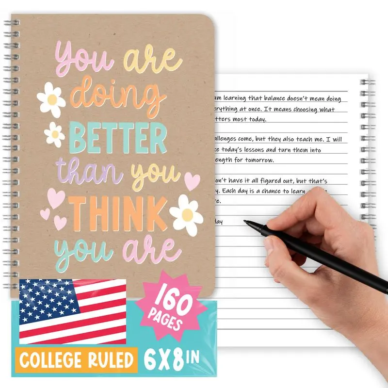 Inspirational Notebooks for Women - Motivational Journal with Quotes, Affirmation & Blank Journal