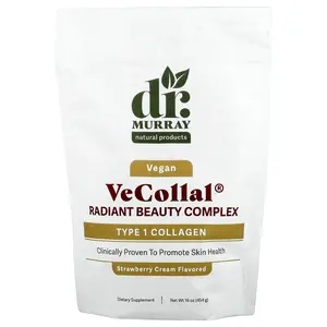 Dr. Murray's VeCollal®, Vegan Radiant Beauty Complex, Strawberry Cream, 16 oz (454 g)