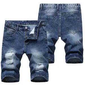 Men's Ripped Denim Shorts - Edgy Streetwear Essential for Effortless Casual Daily Looks, Ripped Jeans Outfits Bottoms