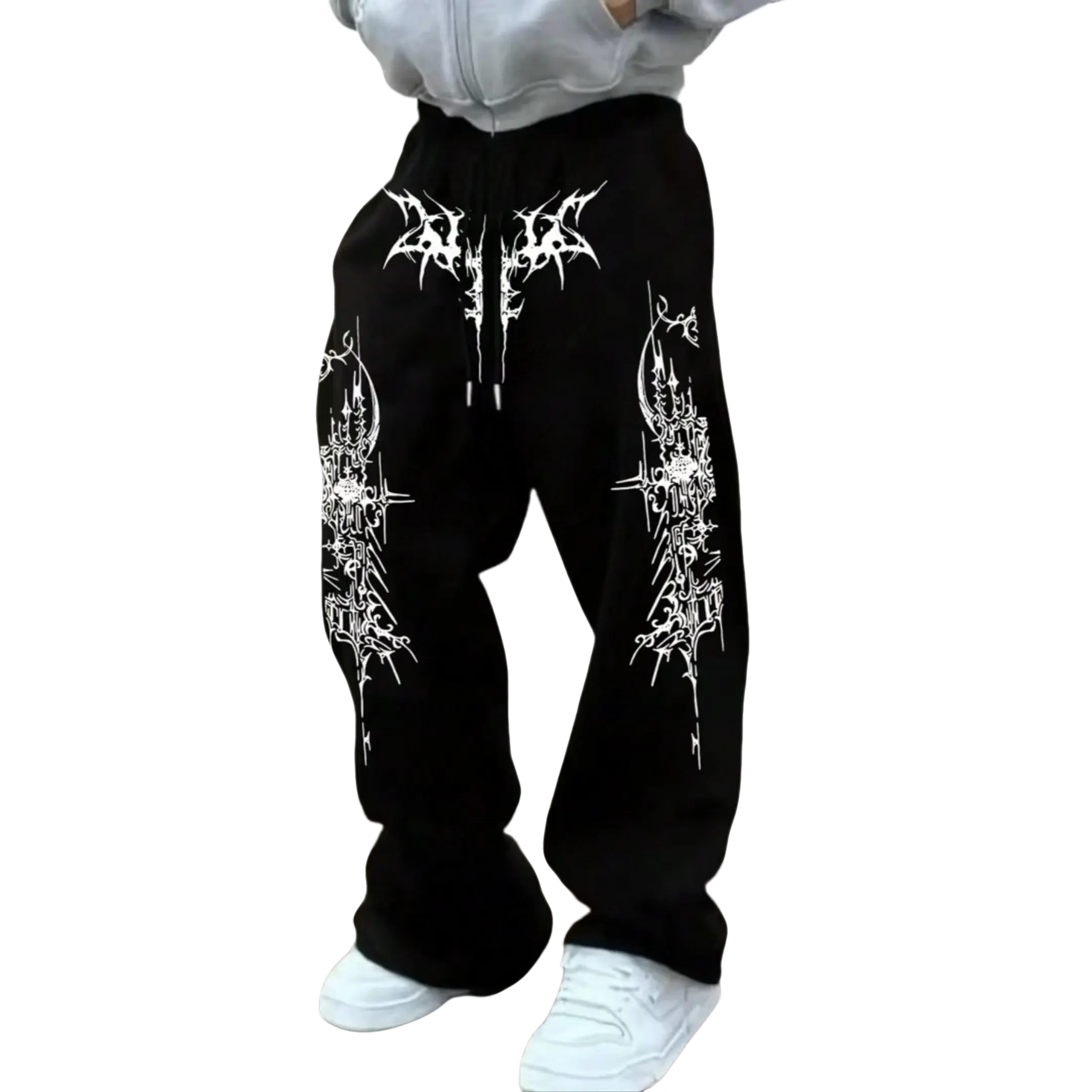 Men's Thorn Pattern Drawstring Joggers - Fashion Apparel, Mens Clothing, Sweats, Comfy Pants, Stretch Activewear, Elastic Casual Sportswear for Outdoor Sports & Athleisure (All Seasons), Male Clothing, Men's Pants
