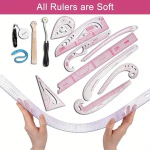 13Pack Sewing Rulers Set Plastic Sew Curve Ruler, Metric Sewing Measuring Tools for Designers and Tailors, Perfect for Drawing, Craft, Sewing Project and DIY by Sunenlyst