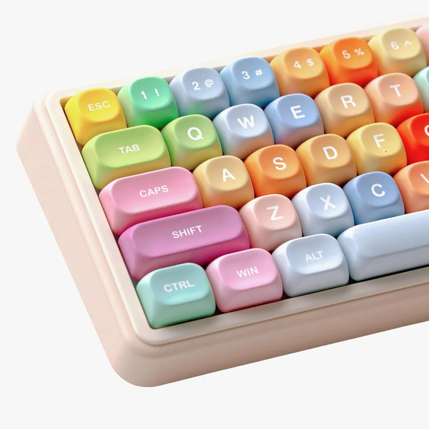 3C9-KCS05  Cute Candy PBT Keycaps, Gunmy Bear MOA Keycaps Dye-Sublimation,Colorful Custom Keyboard Key caps Set for 100% 75% 65% 60% TKL US Layout Mechanical Keyboard