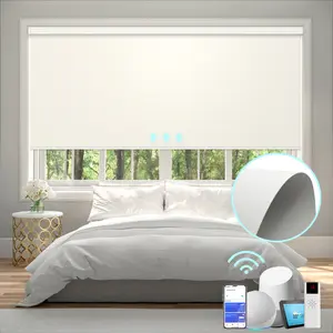 COZYLIFE INC Cozylink Motorized Roller Shades with Remote, Adjustable Height Up to 72 Inches, 100% Blackout Waterproof Fabric, Zigbee Compatible Rechargeable Smart