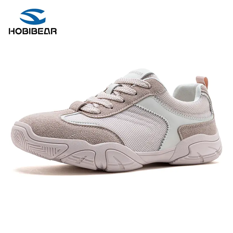 HOBIBEAR Ladies' Sport Shoes - Comfortable Barefoot Walking Shoes, Fashionable Zero Drop Anti-Slip Color Block Ultra-Light Lace-Up Simple All-Season Casual Shoes, Pink Color Scheme,back to school,back to school haul