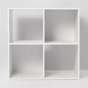 4 Cube Decorative Bookshelf Color White Durable  construction makes for lasting use Blends easily with a variety of decor styles