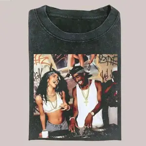 Vintage 90s Aaliyah and Tupac T-Shirt, Music Band T-Shirts, HipHop Y2K Retro Shirt, Unisex Graphic Tee, Womenswear Menswear Top