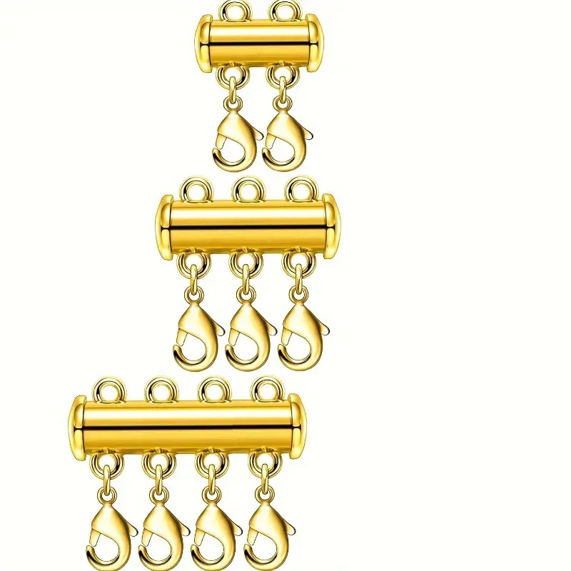 Necklace Layering Clasps Magnetic Slide Lock Clasp Necklace Connector Multi Strands Slide Tube Clasps