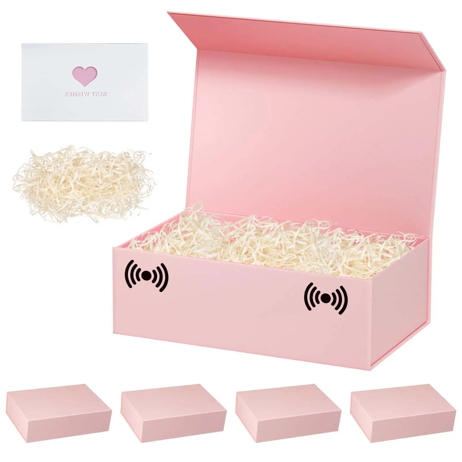Pink Gift Box,10.7'x7'x2.8' with Magnetic Closure Lid Gifts Boxe for Presents,Bridesmaid Gifts Boxes,Cute Box,Beautiful Gift Box,Birthday Gift Boxe,Luxury for Gifts Packaging, Magnetic Gift Boxes for Wrapping Gifts, Gift Wrapping Set