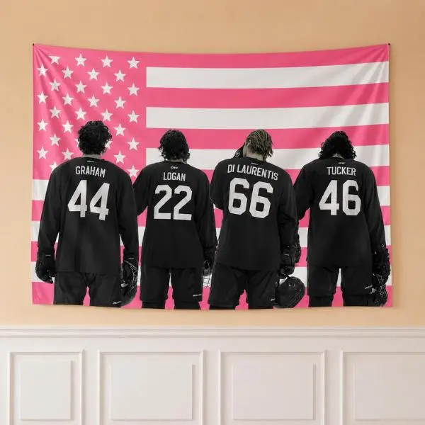 Briar Hockey Tapestry - Graham Logan Inspired Wall Hanging, Off Campus Romance Themed Home Decor for Book Lovers