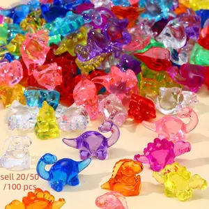 20/50 /100 pcs mini dinosaur models, colored acrylic dinosaurs, mini resin animal figurines, hidden decorations, bulk plastic dinosaur party gifts, desktop crystal decorations, vase fillers, underwater floating stones, floating diving gifts, birthd