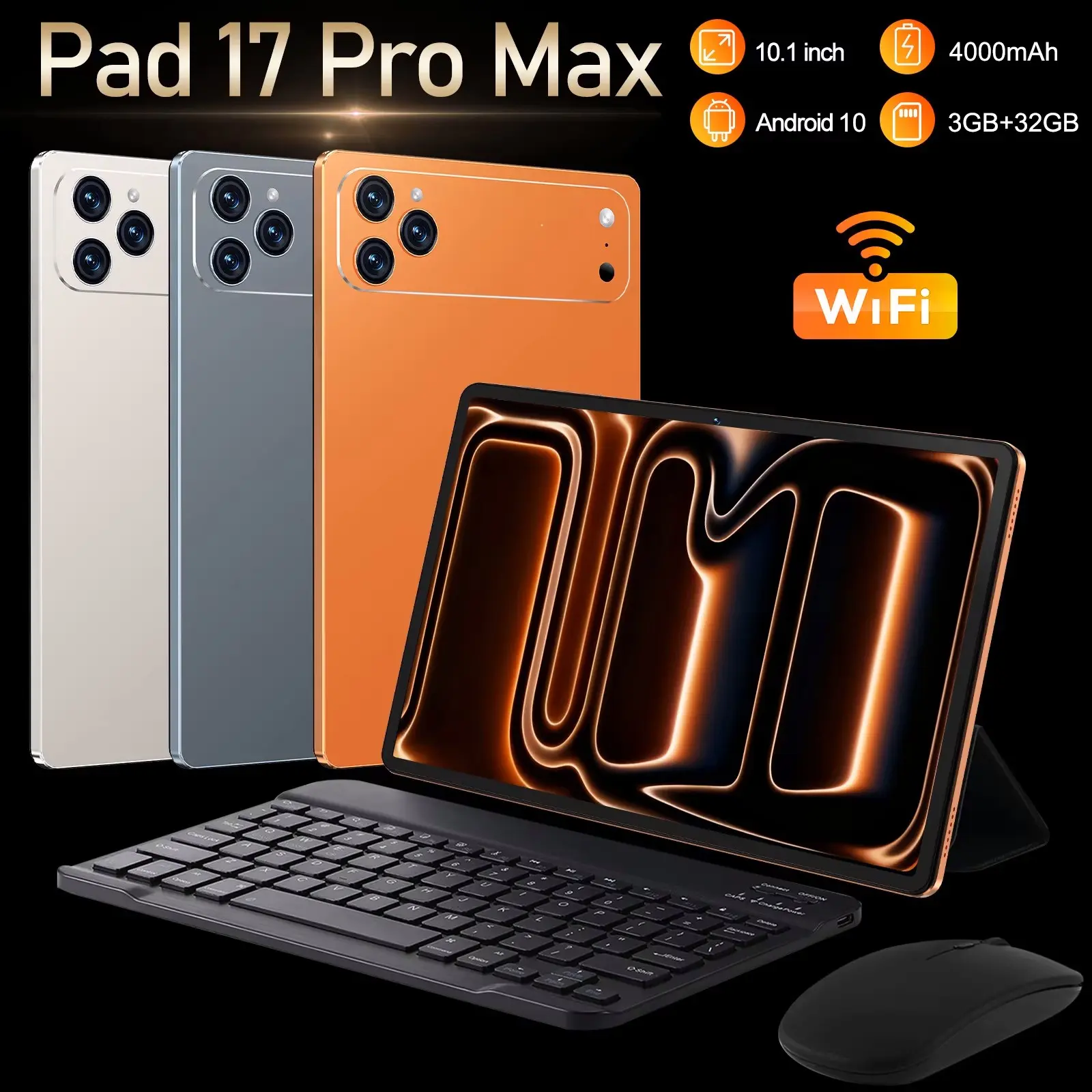 Pad17 Pro Max Student Learning Android Tablet, 10.1-inch HD Display, 3GB RAM + 32GB ROM, Wireless Learning Entertainment Tablet with iwawa Kids Mode, Ideal New Year or Valentine’s Day Gift