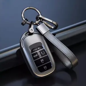 TPU Car Key Fob Cover, Car Key Protector with Keychain for Honda - Protective Remote Entry Case for 2022-2024 Civic, Accord, CR-V, HR-V, Pilot Models - Durable Key Shell Replacement Accessory Car Accessories