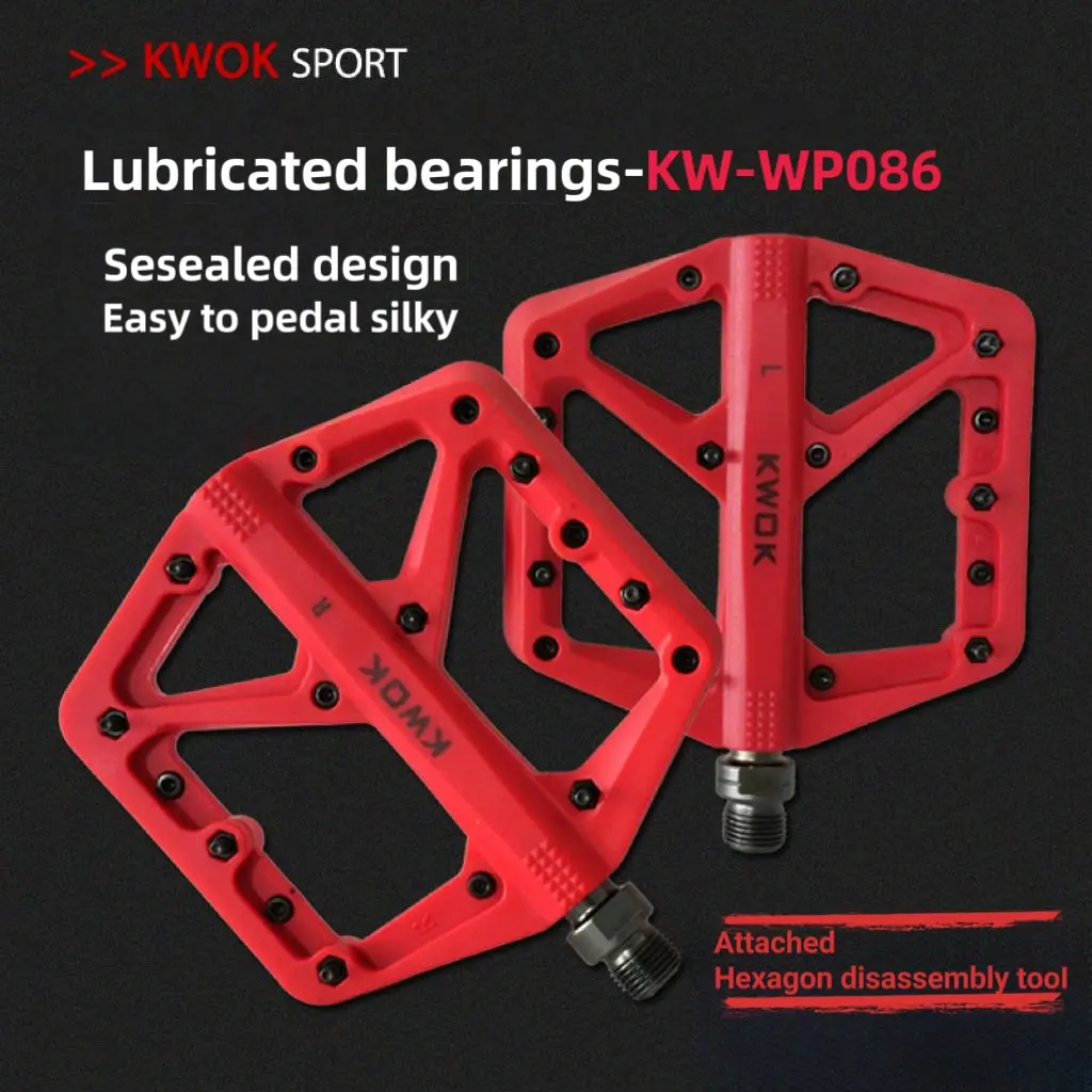Ultra-Light Bicycle Pedals, Anti-Slip Nylon Du Bearing Flat Pedals, Non Slip Pedals, Mountain Bike Road Bike Pedals, Cycling Accessories, Bicycle Parts, Outdoor Sports Equipment, Outdoor Sports Gear