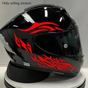1SET "Red Flame Totem Themed" Car Sticker, Motorcycle Stickers for Motorcycle Helmet Decoration, Create Passionate Trendy-Styled Riding Gear, A Must for Motorcycle Enthusiasts, Help Helmet Show Unique Hardcore Taste