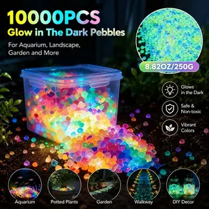 10000pcs/bag, Horticultural Aquarium Landscape Fluorescent Small Stone Vase, Hourglass, Luminous Sand Fluorescent Particles, Suitable For Various Landscaping Applications 8.82oz