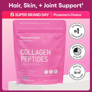 Physician's Choice Collagen Peptides Powder for Hair, Skin, Nails & Joint Support for Women - Hydrolyzed Grass-Fed + Non-GMO Protein - Unflavored
