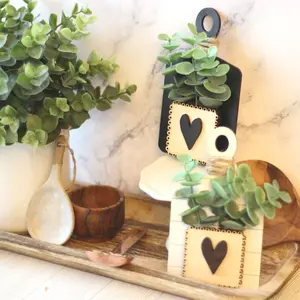 3D Wooden Mini Cutting Board Flower Stand, Multi-Layer Decorative Sign, Rustic Farmhouse Style, Home Décor, Wood Sign for Country Style