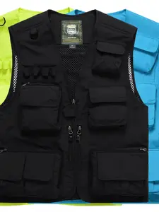 Men's Full Size Mesh  Zip Up Vest Plus Size