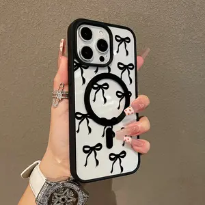 Premium Magnetic Case for iPhone11/12/13/14/15/16/17promax Black bow y2k cased MagSafe Ready, Anti-Fall,Springtok,and Ultra-Thin Design |     Perfect for Everyday Use Protector Screen Protector Aesthetic Resistance Cover Protection