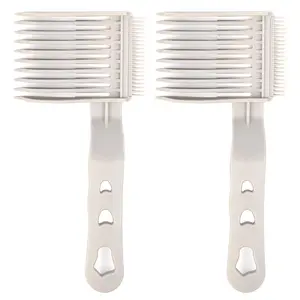 Barber Fade Combs 2PCS - Men's Fading Comb Set with Curved Design Ergonomic Handle and High-Quality Plastic for Professional Hair Styling Salon Clipper Durable Heatless Frizz Friendly Haircare